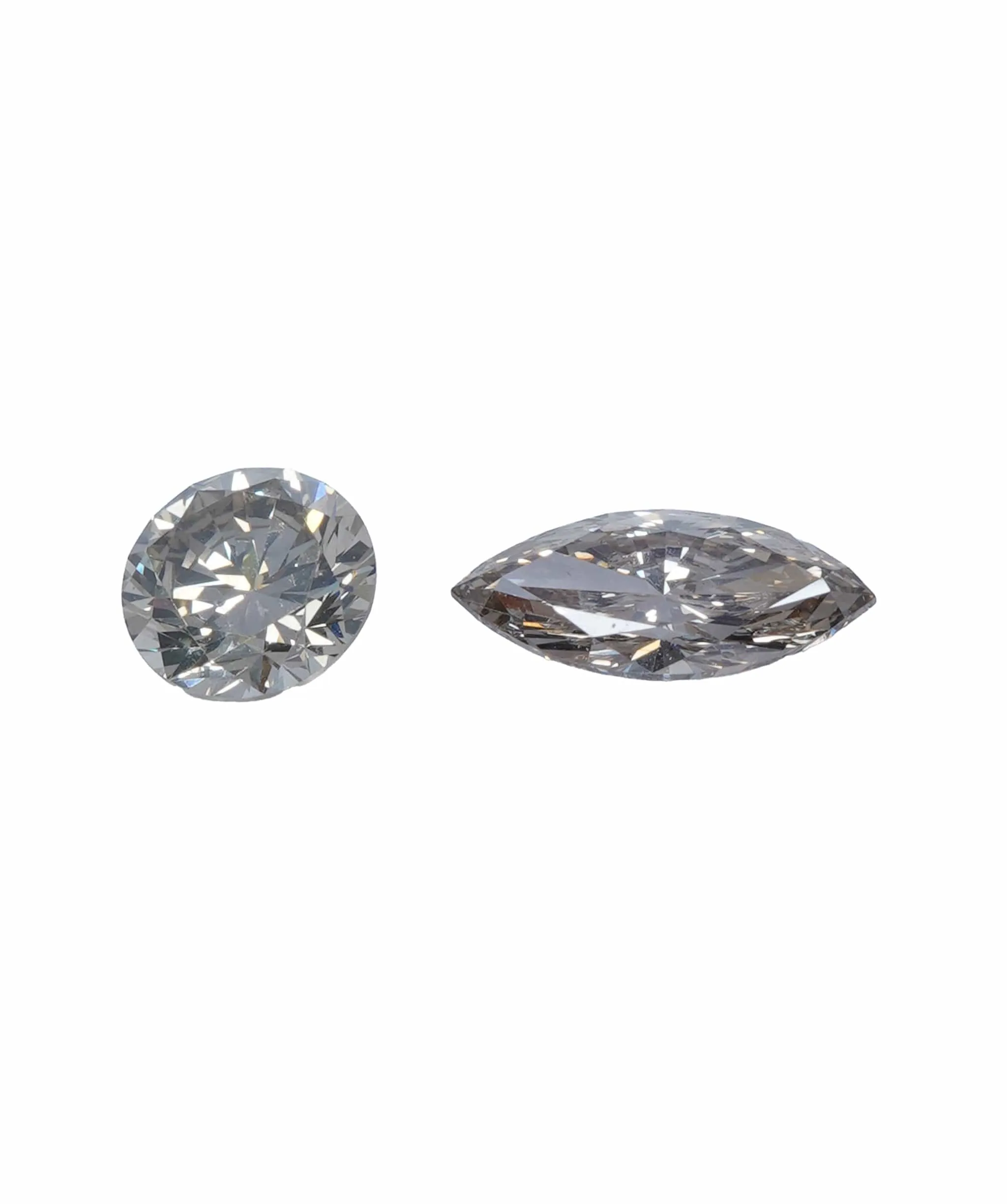 0.84 ct ROUND & PEAR NATURAL FANCY CHAMPAGE GREY DIAMOND SET OF 2 ANL-S20-43