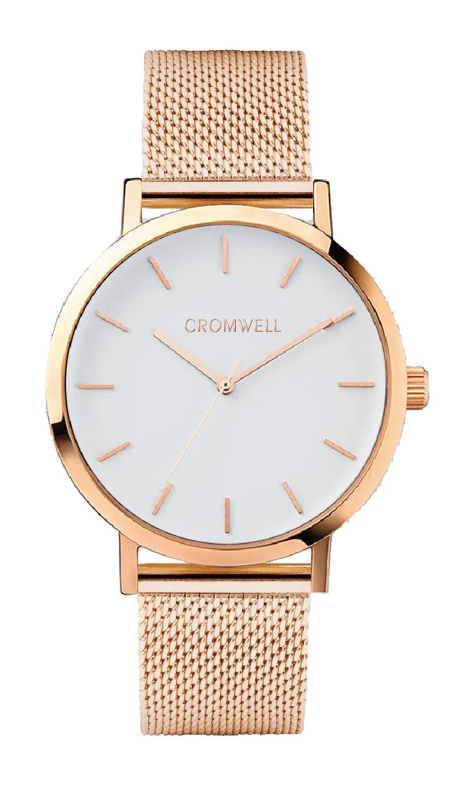 38mm "Laguna" - Rose Gold Case with White Face