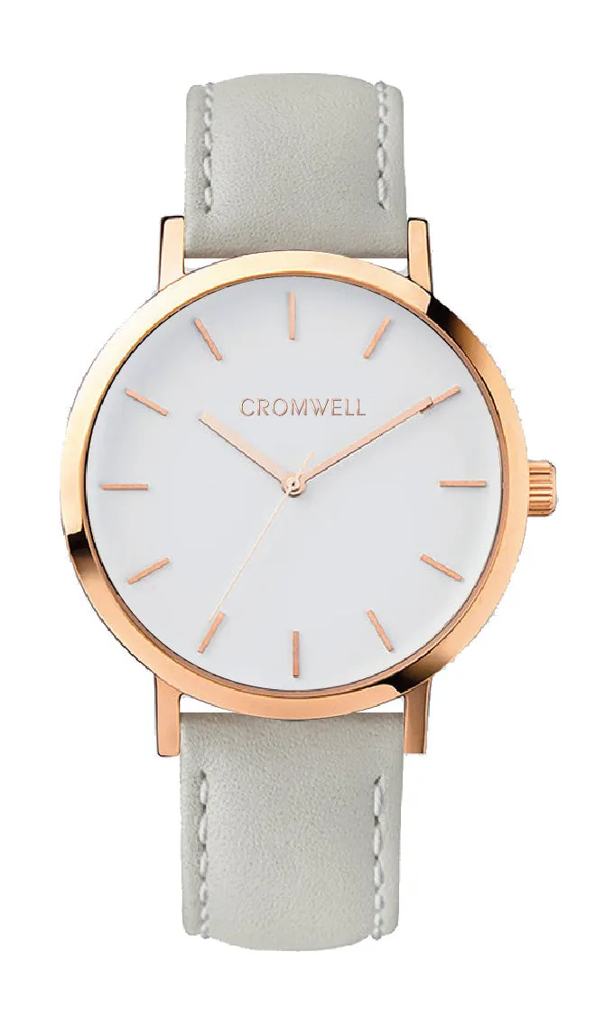 38mm "Laguna" - Rose Gold Case with White Face