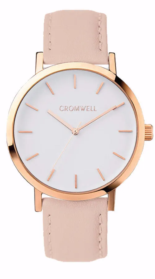 38mm "Laguna" - Rose Gold Case with White Face