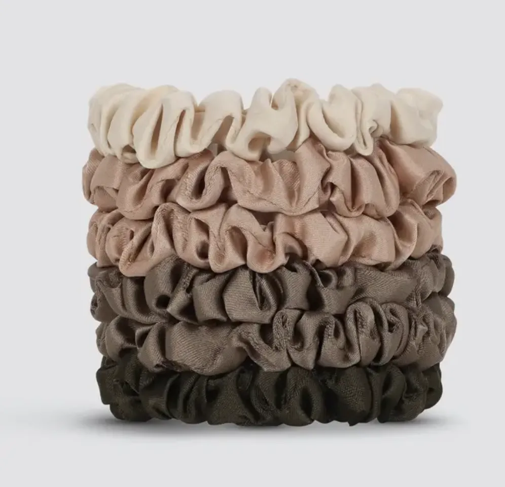 6pc Satin Scrunchies - Eucalyptus