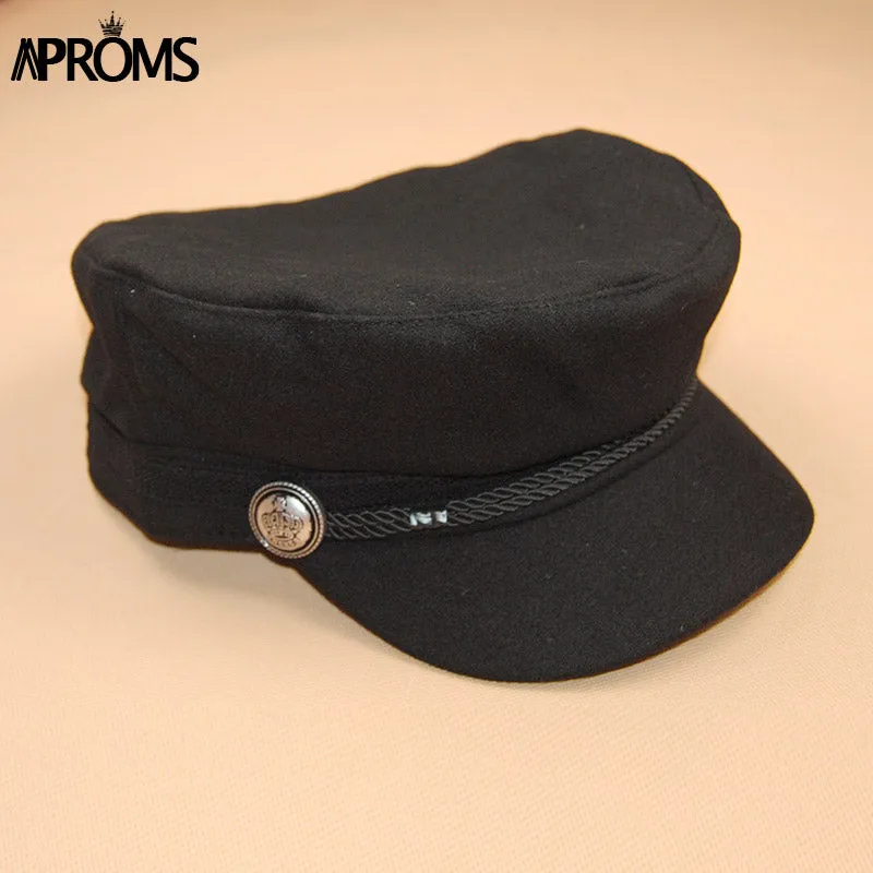 Aproms Summer Fashion Black Hat Cap Women Casual Streetwear Solid Rope Flat Cap Elegant Spring Bsaic Baseball Hat Female 2018