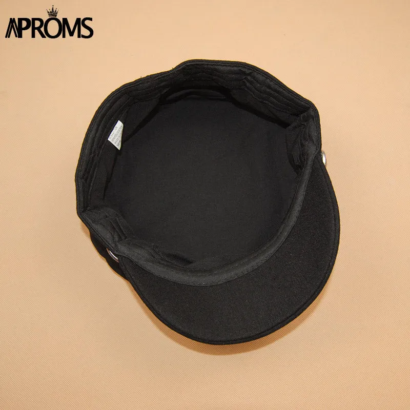 Aproms Summer Fashion Black Hat Cap Women Casual Streetwear Solid Rope Flat Cap Elegant Spring Bsaic Baseball Hat Female 2018
