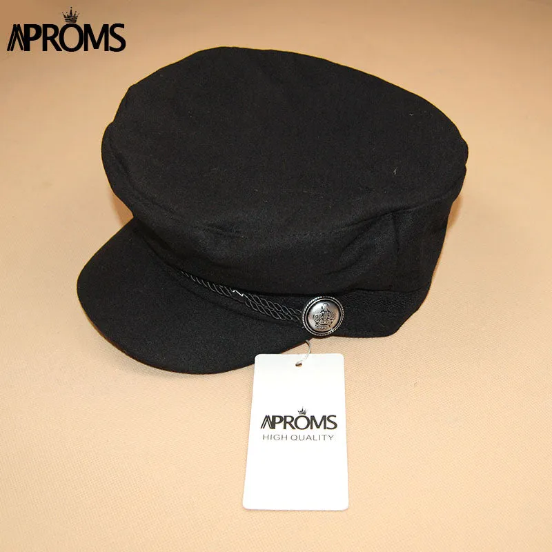 Aproms Summer Fashion Black Hat Cap Women Casual Streetwear Solid Rope Flat Cap Elegant Spring Bsaic Baseball Hat Female 2018