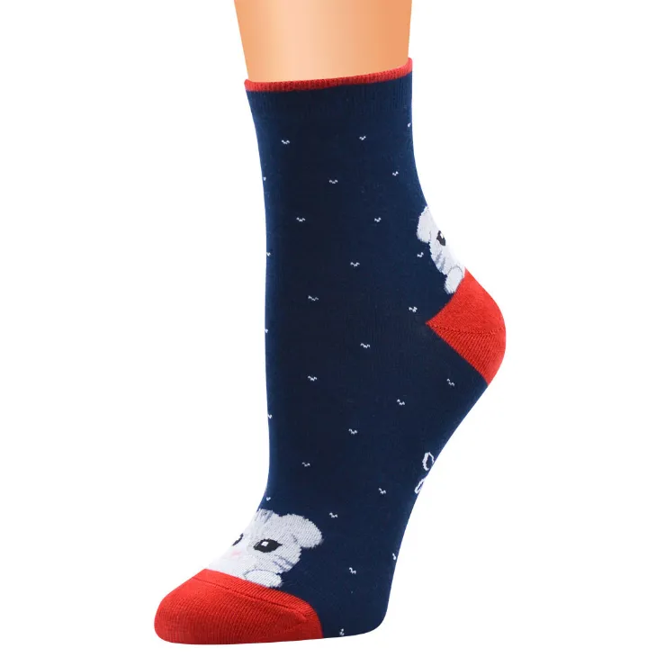 Cute cat women's socks color spring autumn-winter funny cartoon sock ladies and woman's striped cotton socks