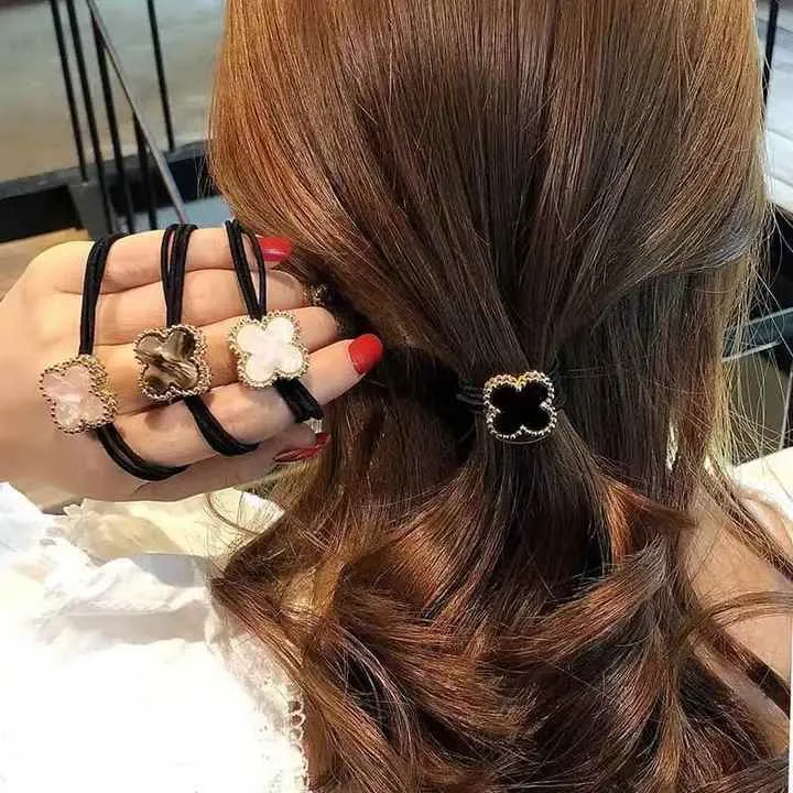 Flowers Hair Rubber Bands Corduroy-أربطة شعر مطاطية