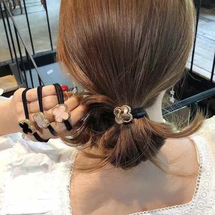 Flowers Hair Rubber Bands Corduroy-أربطة شعر مطاطية