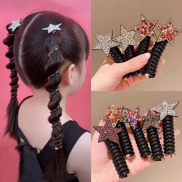 High Elasticity Five-Pointed Star Girls Hair-ربطات شعر عالية