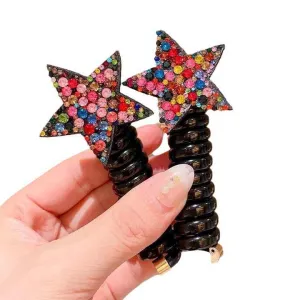 High Elasticity Five-Pointed Star Girls Hair-ربطات شعر عالية