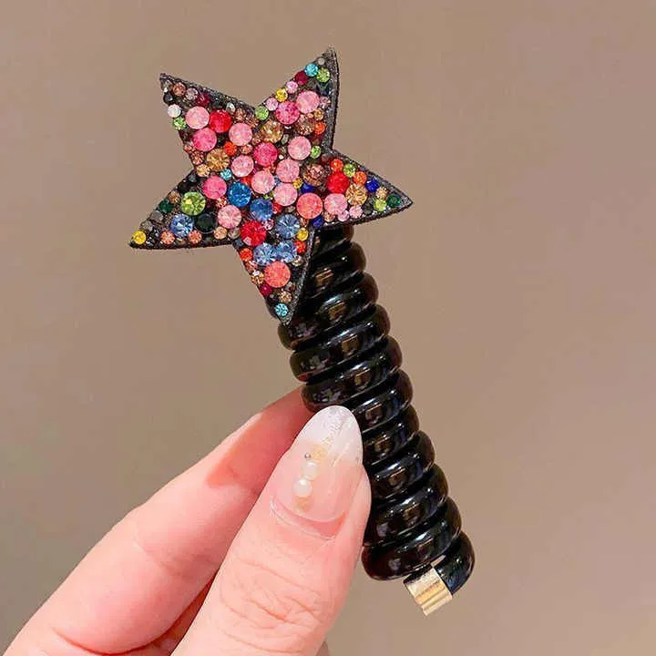 High Elasticity Five-Pointed Star Girls Hair-ربطات شعر عالية