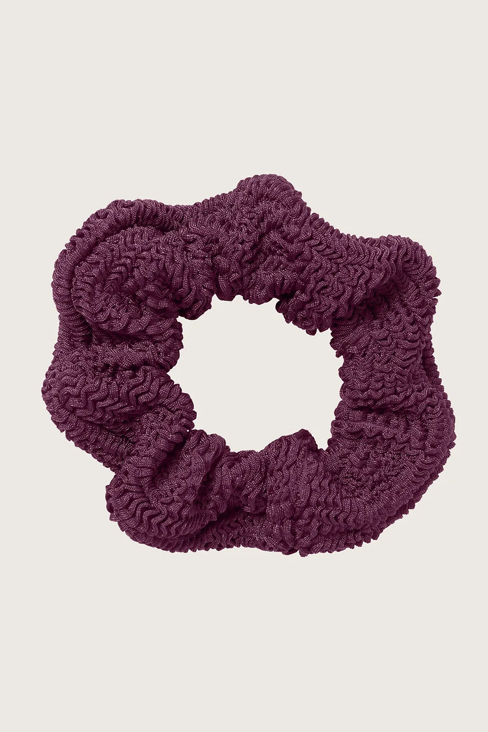 Hunza G Hair Scrunchie in Metallic Grape