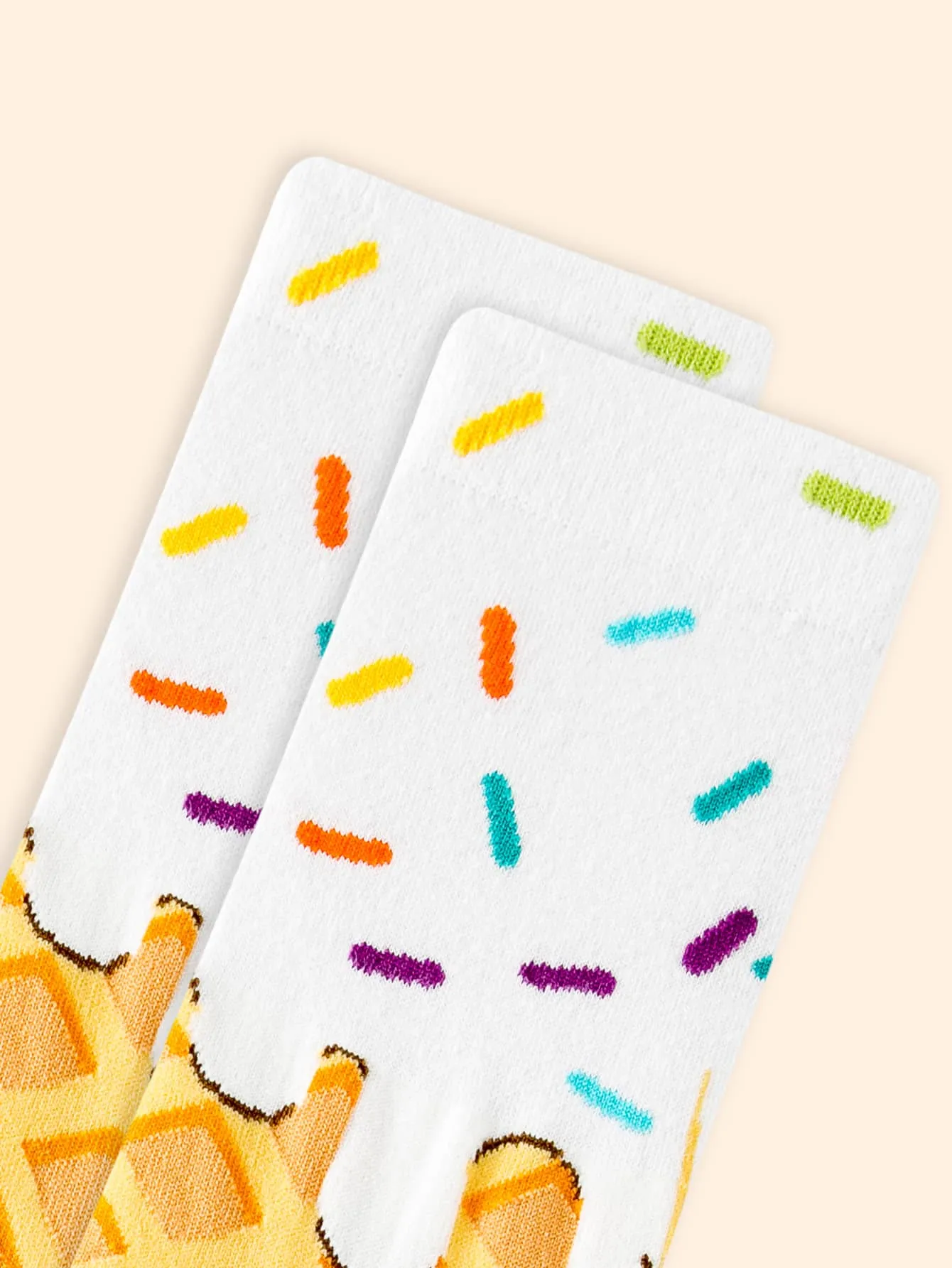 Ice Cream Crew Socks, Waffle Cone Socks, Funny Socks for Women, Novelty Socks, Funky Socks, Gift for Her