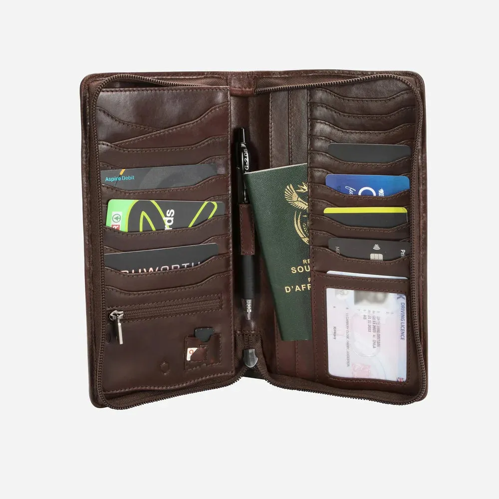 Jekyll & Hide Zip Around Travel Organiser - Mocha