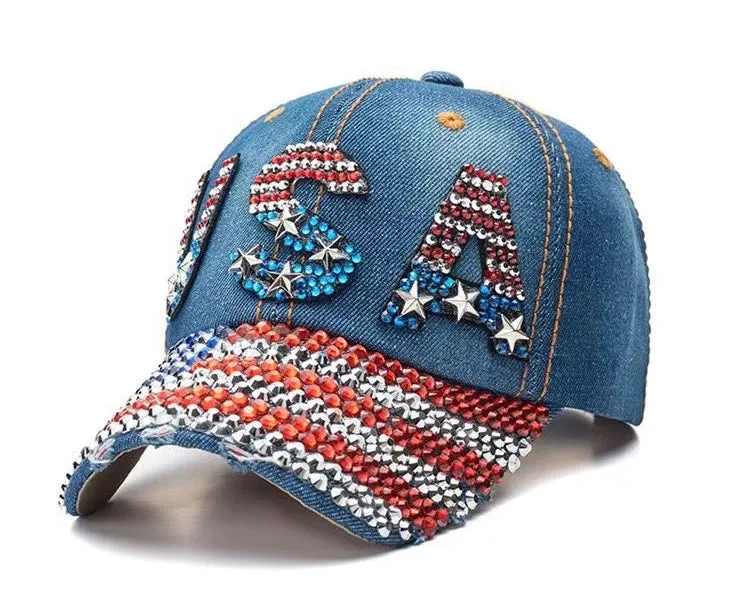 MAGA Make America Great Again Trump Cap Bling Diamond Hat