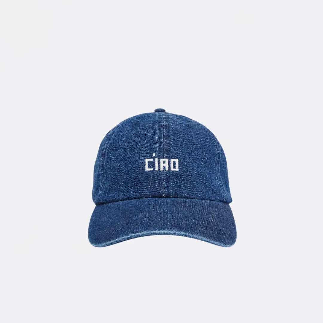 "Ciao" Baseball Hat (Navy Denim)